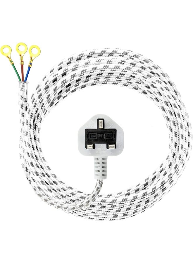 melfi Uk Plug Electric Iron Cord 13A With Power Supply Lead Extension Cable-3M