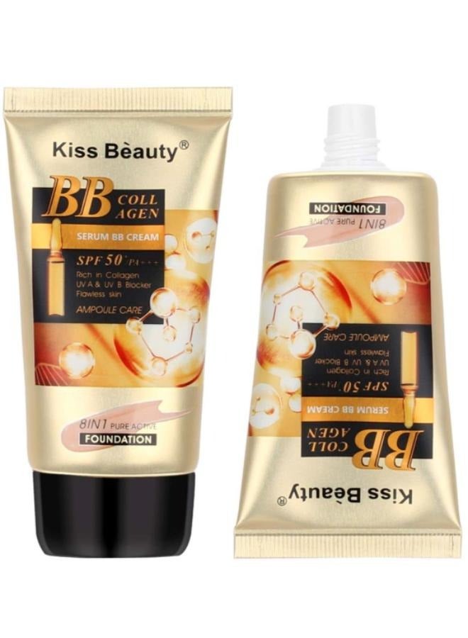 Kiss Beauty 2 Packs of Kiss Beauty Collagen Foundation SPF 50+ 8 in 1 Active & Pure #110 65ml  - Image 3