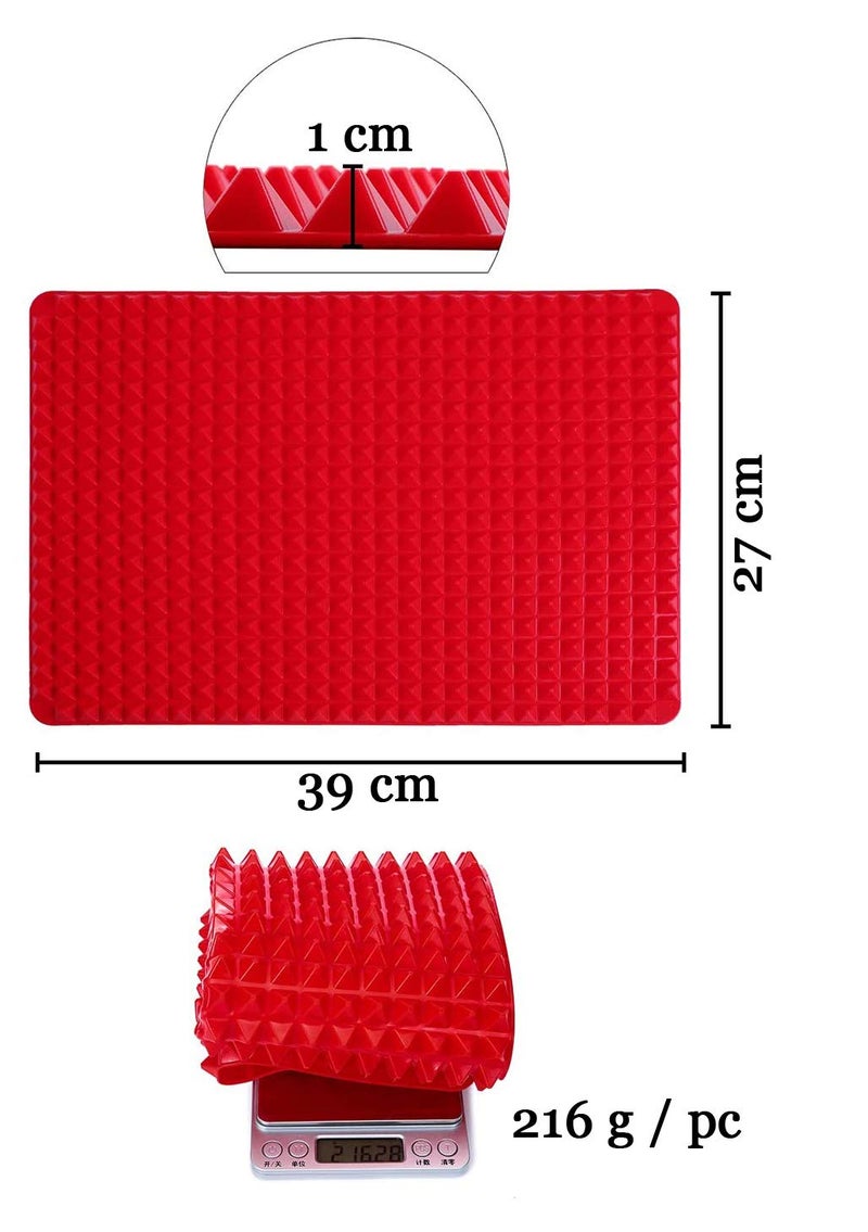 POPLEY Silicone Chef Pyramid Mat Baking Cooking Mats Oven Sheet NonStick Pastry Large Value 1 Pack Reducing Healthy HeatResistant for Grilling BBQ Multicolor - Image 2