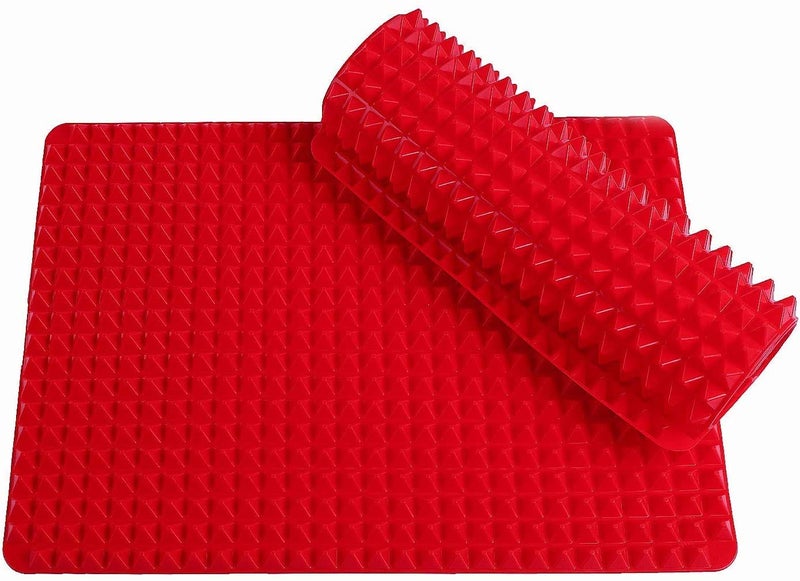 POPLEY Silicone Chef Pyramid Mat Baking Cooking Mats Oven Sheet NonStick Pastry Large Value 1 Pack Reducing Healthy HeatResistant for Grilling BBQ Multicolor - Image 1