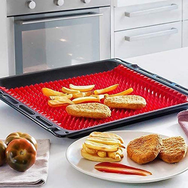 POPLEY Silicone Chef Pyramid Mat Baking Cooking Mats Oven Sheet NonStick Pastry Large Value 1 Pack Reducing Healthy HeatResistant for Grilling BBQ Multicolor - Image 4