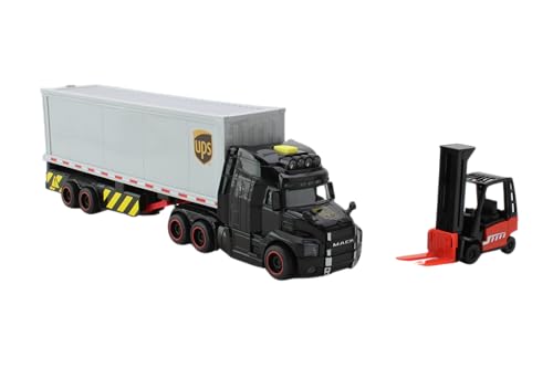 Daron Action Truck UPS Officially Licensed Delivery Truck Toy with Lights Sounds Forklift Cargo Boxes and Opening Doors for Kids Ages 3 - Image 1