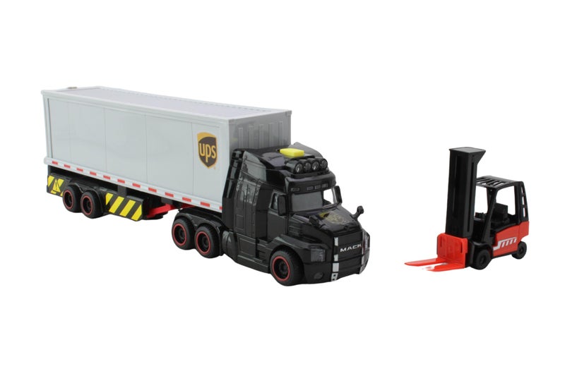 Daron Action Truck UPS Officially Licensed Delivery Truck Toy with Lights Sounds Forklift Cargo Boxes and Opening Doors for Kids Ages 3 - Image 3