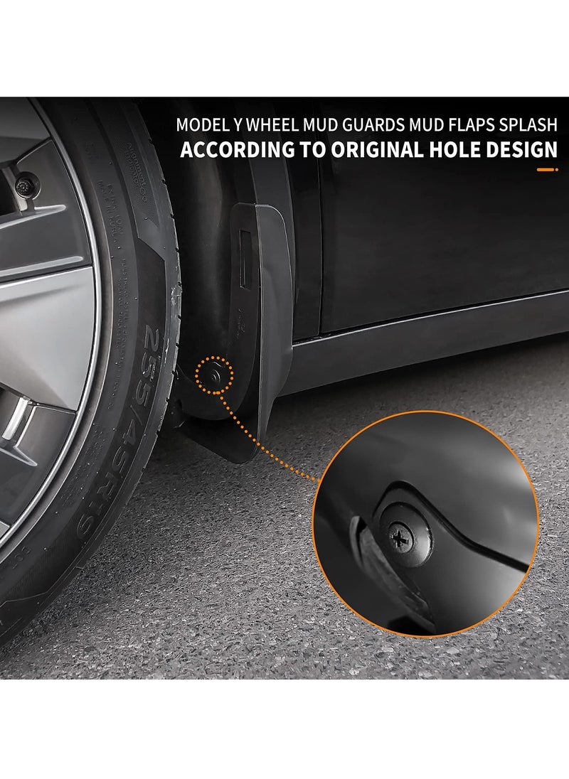Generic - Custom Fit Mud Flaps Splash Guards for Tesla Model Y - Full Protection Front and Rear Mudguard Kit with Screws, No Drilling Required, Set of 4 - Image 1