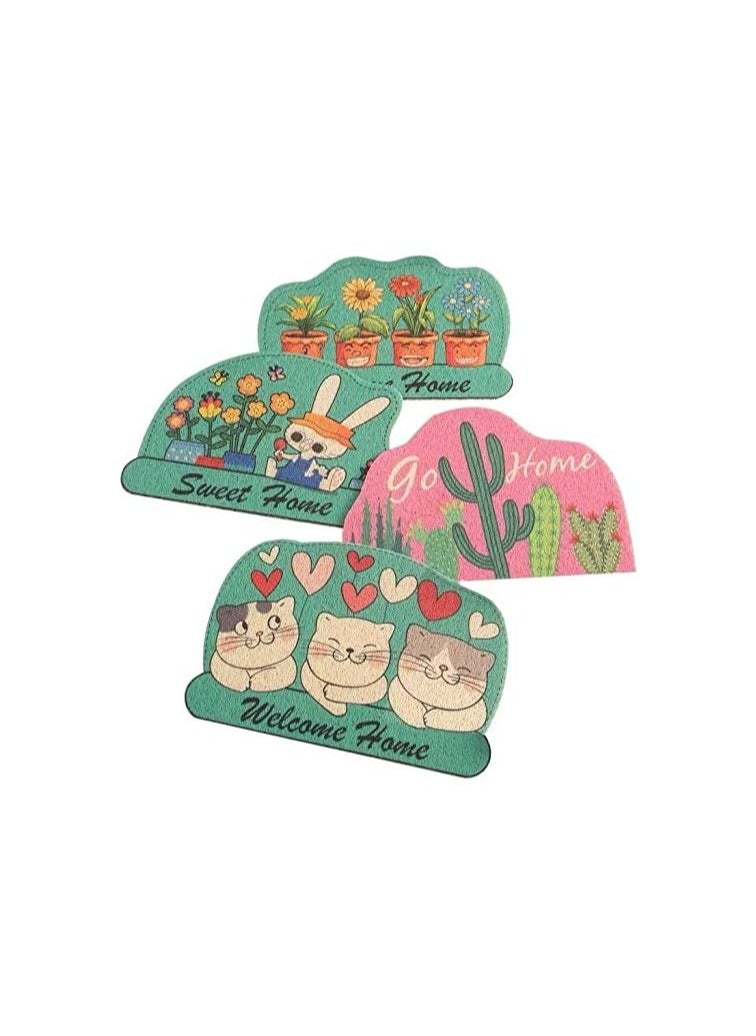 Generic - Irregular Shape Creative Cartoon Coil Door Mat Custom Cleaning Mat Flower Pot - Image 1