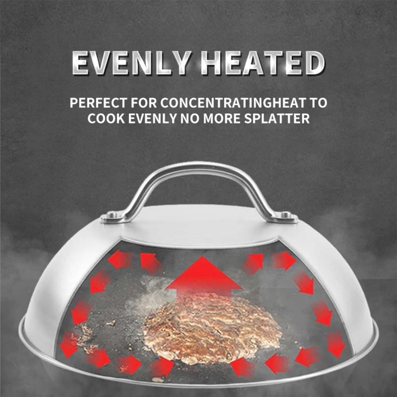 EBIEFLY 9” Blackstone Basting Cover Lid Dome for Griddle Cooking Basting, Griddle Accessories for Enhanced Flavor and Steaming Vegetables + 9.7" Spatula Steak Grill Tongs for Flipping Barbecue - Image 3