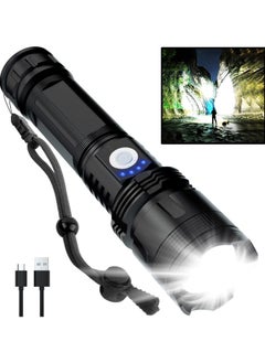 DRIZO Rechargeable LED Flashlight, 990,000 Lumens Super Bright Powerful Flashlight with 5 Modes, IPX6 Waterproof Flashlight for Home, Water Resistant, Adjustable Focus Night Working & Camping  - Image 5