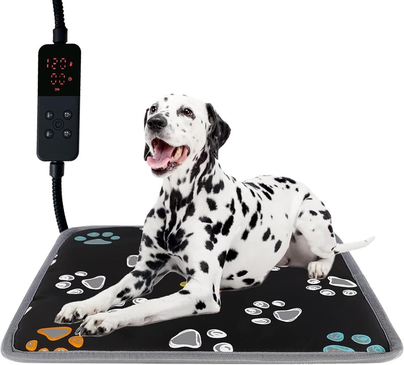 furrybaby Dog Heating Pad (24 x 16 in), Waterproof Pet Heating Pad for Dogs & Cats, Timer or Always-On Mode, Adjustable Temperature, Chew-Resistant, Black - Image 1