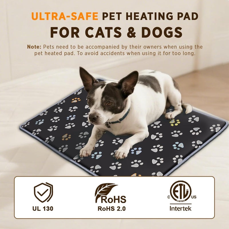 furrybaby Dog Heating Pad (24 x 16 in), Waterproof Pet Heating Pad for Dogs & Cats, Timer or Always-On Mode, Adjustable Temperature, Chew-Resistant, Black - Image 5