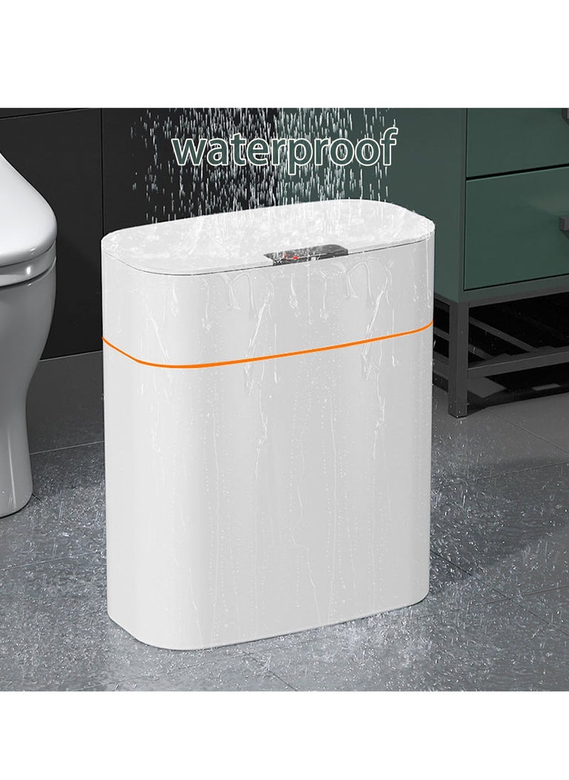 Hihonor 16L Automatic Wastebasket,Bathroom Touchless Motion Sensor Compact Wastebasket with Lid,Smart Electric Plastic Narrow Wastebasket (Living Room, Bedroom, Office, Kitchen),White  - Image 4