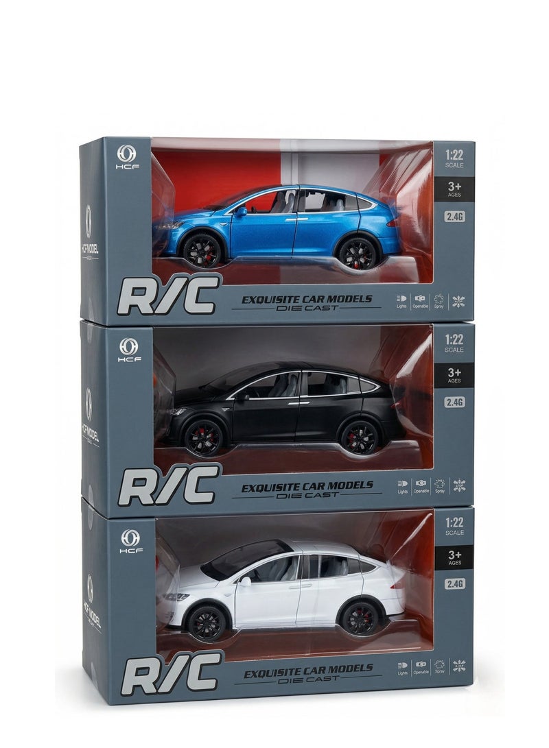 Tesla RC Tesla Model 3 Diecast Remote Control Car 1:22 Scale  01 Pcs Assorted – 2.4GHz Toy Car with LED Lights, Openable Doors & Exhaust Mist Spray – Rechargeable Battery Included for Kids Ages 3+ (HCL-3911) - Image 3