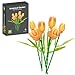 ZONECYTD Flower Bouquet Building Toy Set Tulips Botanical Building Blocks for Adults Home Office Decor Orange Color - Image 3
