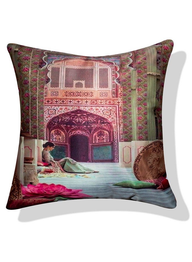 Vendola Decorative Satin 250TC Sofa Cushion Pillow Covers, Multicolor, Set of 5 Ethnic Cushion Covers(Dwars,20x20 Inches) - Image 5