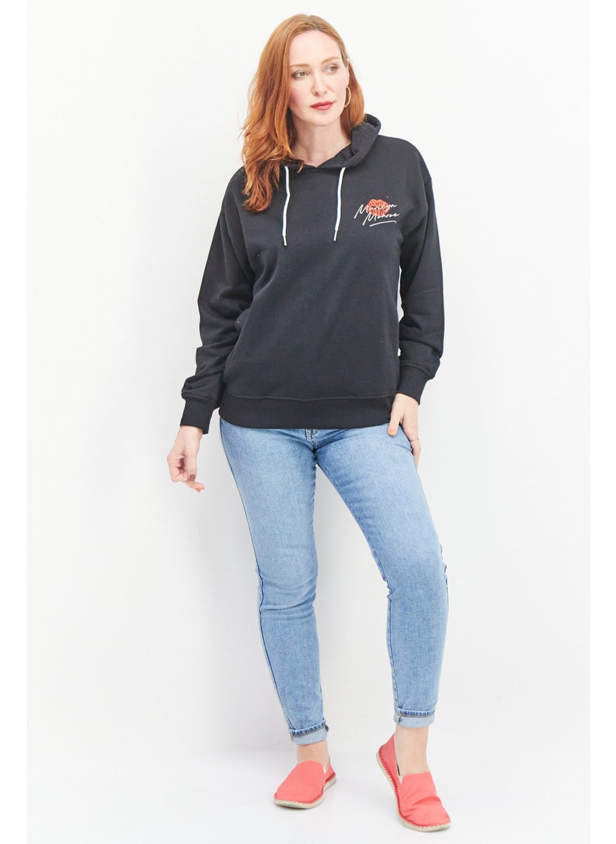 Marilyn Monroe - Women Hooded Printed Long Sleeve Sweatshirts, Black - Image 1