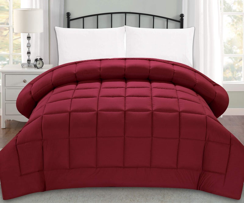 Elegant Comfort Elegant Comfort Luxury Super Soft Goose Down AlternativeBoxStitchedand DoubleFilled Duvet Insert Premium Quality Comforter Medium Warmth for All Seasons FullQueen Burgundy 