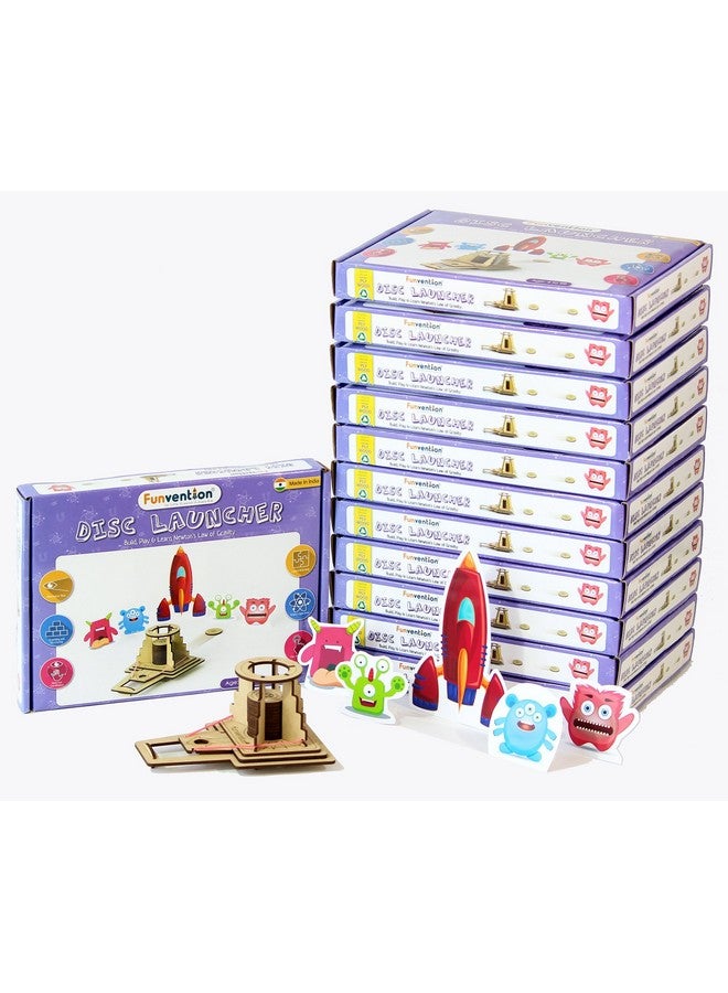 فنفينشين لعبة إطلاق أقراص Funvention (عبوة من 12 قطعة) - لعبة تعليمية علمية للأطفال - مجموعة أدوات تعلم STEM - هدايا عيد الميلاد - Image 1