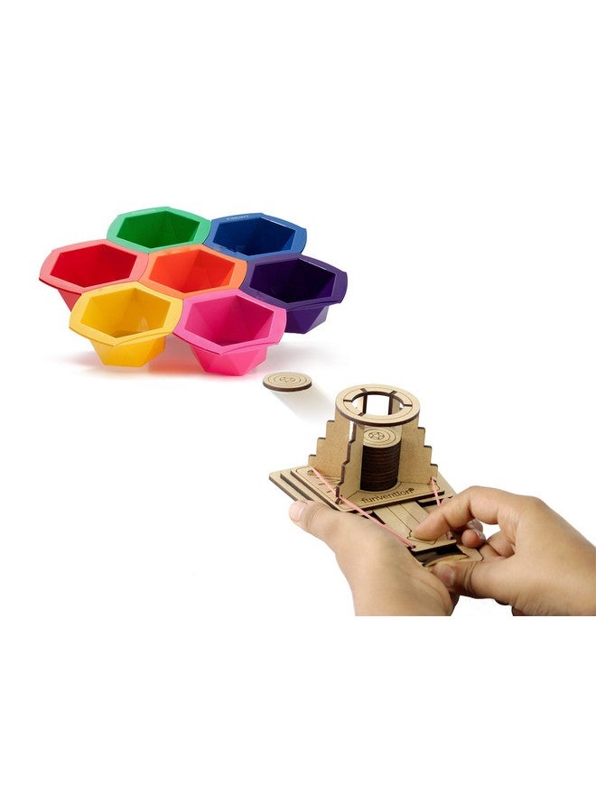 فنفينشين لعبة إطلاق أقراص Funvention (عبوة من 12 قطعة) - لعبة تعليمية علمية للأطفال - مجموعة أدوات تعلم STEM - هدايا عيد الميلاد - Image 4