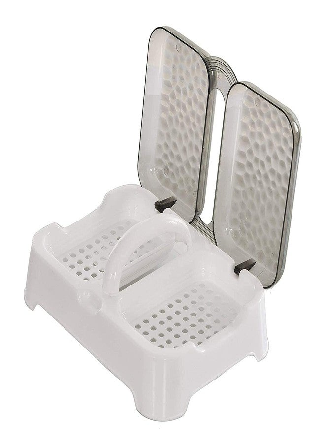 PUTHAK 2 in 1 Transparent Plastic Soap Case Holder with Lid Clear Soap Container Box Home Shower Outdoor Camping (Grey) - Image 5
