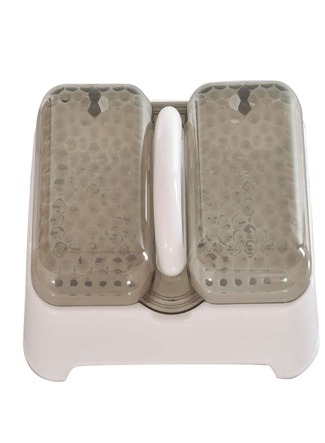 PUTHAK 2 in 1 Transparent Plastic Soap Case Holder with Lid Clear Soap Container Box Home Shower Outdoor Camping (Grey) - Image 3