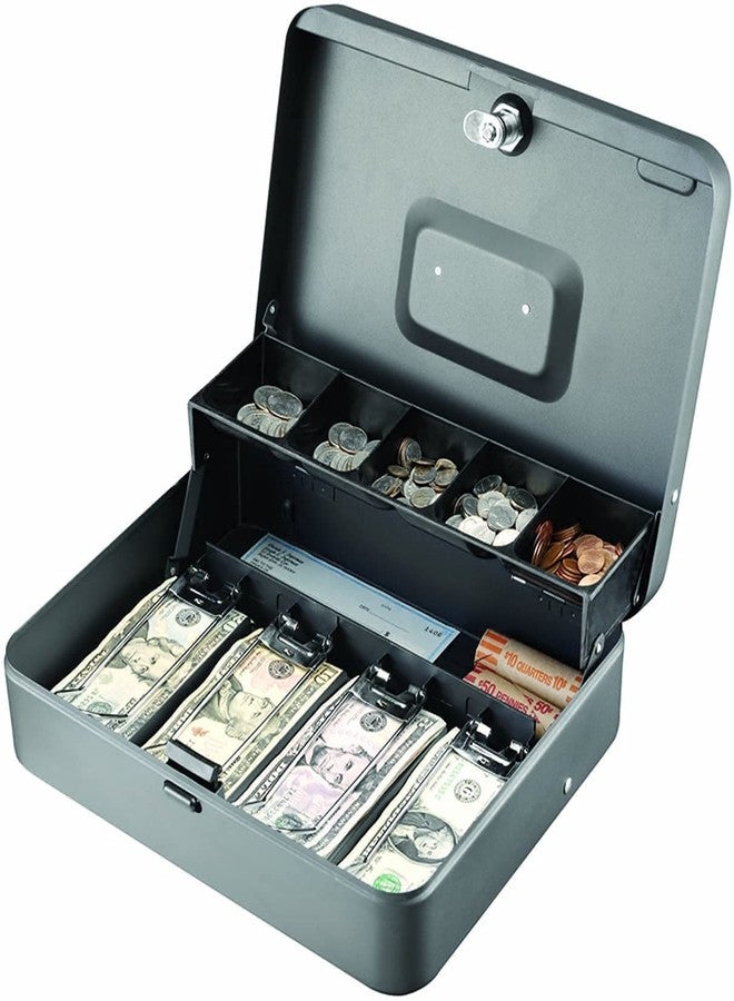 AVIROM Cash Storage Box with Lock and Key - Secure and Convenient Metal Cash Drawer Organizer for Cashiers and Personal Use - Image 1