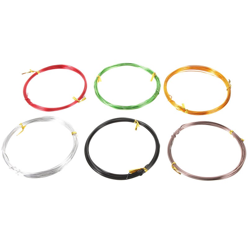 6Pcs 1.0mm x 5M Anodized Aluminum Craft Wire Assorted Colors for Bonsai Training Plant Climbing and Garden Shaping - Image 2
