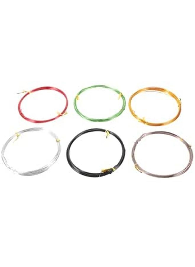 6Pcs 1.0mm x 5M Anodized Aluminum Craft Wire Assorted Colors for Bonsai Training Plant Climbing and Garden Shaping - Image 1