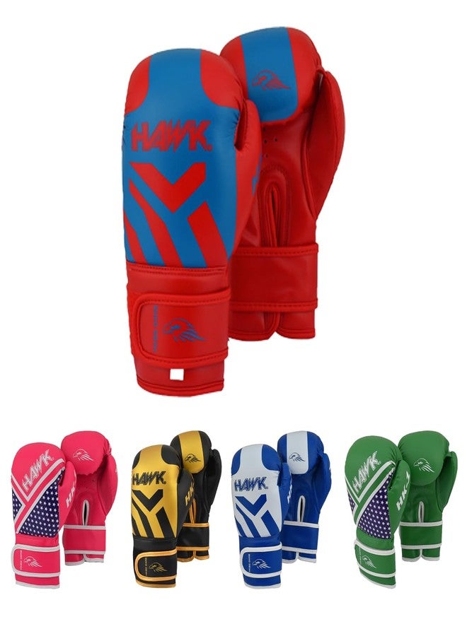 Hawk Kids Boxing Gloves 4oz, 6oz, 8oz - Youth Training Gloves for Boys & Girls | Punching Bag, Kickboxing, Muay Thai & MMA | Comfortable, Durable, and Protective (Red, 4-Oz) - Image 1