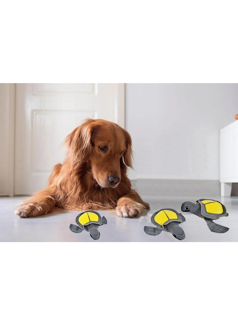 أن ان سي بيتس لعبة مضغ للكلاب لجميع السلالات ذات الأحجام المختلفة، لعبة تفاعلية للتدريب على الشم مع شكل سلحفاة ومادة مخملية ناعمة، رفيق متين لتنظيف الأسنان، مقاوم للعض (رمادي) - Image 2