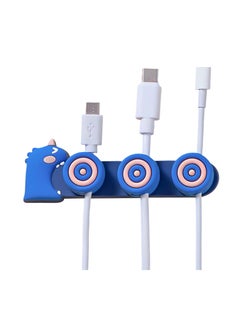 Y&D Magnetic Cable Clips, Home Management Holder with 3 Brackets, Desktop Cord Wires Organizers for Home, Office, Nightstand, Blue, 1 Pcs  - Image 1