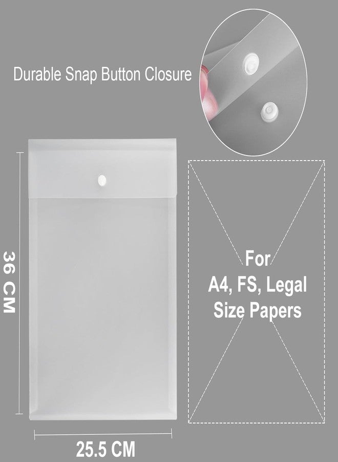 Shining Zon Button File Folder for A4, FS, Legal Size Top-Opening Envelope Document Certificates File Folder Bag Holder Reusable, Each Holds 150 Sheet - Pack of 10 - Image 2