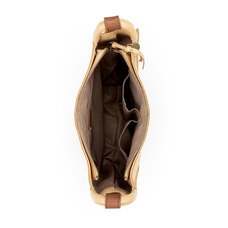 The Sak Los Feliz Crossbody Bag in Leather, Large, Lined Purse with Single Adjustable Shoulder Strap, Buttercup - Image 5