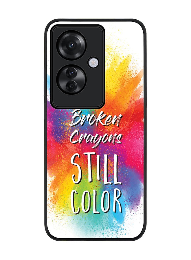 Stylizedd Rugged Black edge case for Oppo Reno11 F / Oppo F25 Pro 5G, Slim fit Soft Case Flexible Rubber Edges Anti Drop TPU Gel Thin Cover -   Broken Colors - Image 1