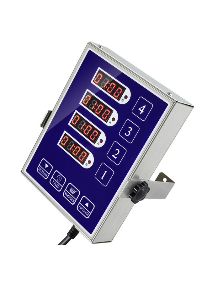 Commercial 4 Channels Kitchen Timers Restaurant Timer Loud Alarm Cooking Reminder Stainless Steel Clear Led Display For Multiple Events  - Image 2