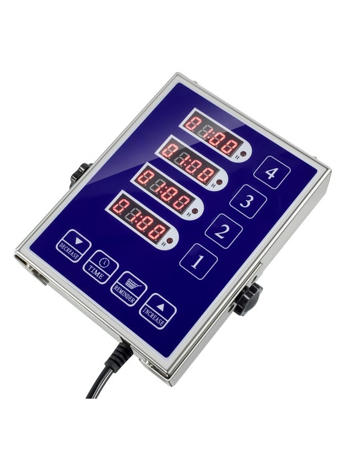 Commercial 4 Channels Kitchen Timers Restaurant Timer Loud Alarm Cooking Reminder Stainless Steel Clear Led Display For Multiple Events  - Image 4
