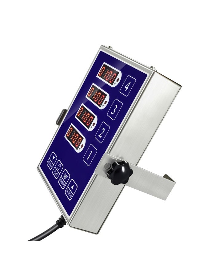 Commercial 4 Channels Kitchen Timers Restaurant Timer Loud Alarm Cooking Reminder Stainless Steel Clear Led Display For Multiple Events  - Image 3