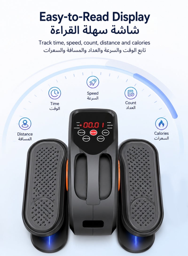 XiuWoo Under Desk Elliptical Machine, Ellipse Leg Exerciser for Seniors Fully Assembled, Quiet & Portable Electric Seated Pedal Exerciser with Remote Control & 12 Adjustable Speeds, black - Image 4