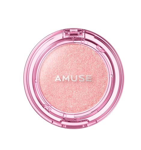 AMUSE SEOUL Pink Diamond Face Highlighter Luminous Jelly Powder Highlighter Glitter Pearl Shimmer Makeup Smooth Baked Powder Rose Gold Glow Vegan Korean Beauty - Image 1