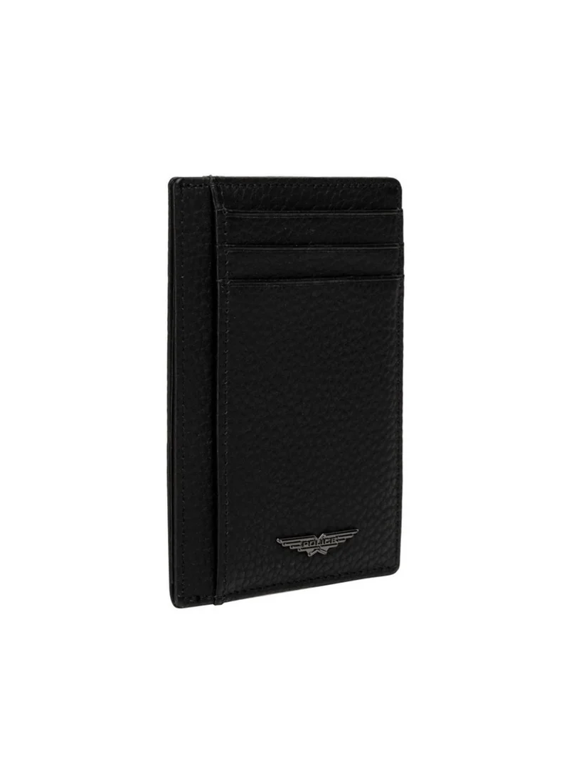بوليس Police Men's Vertical Leather Card Holder - Marcus - Black