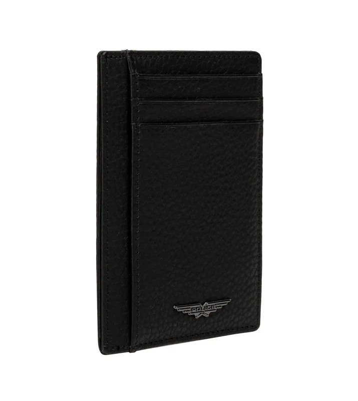 بوليس Police Men's Vertical Leather Card Holder - Marcus - Black