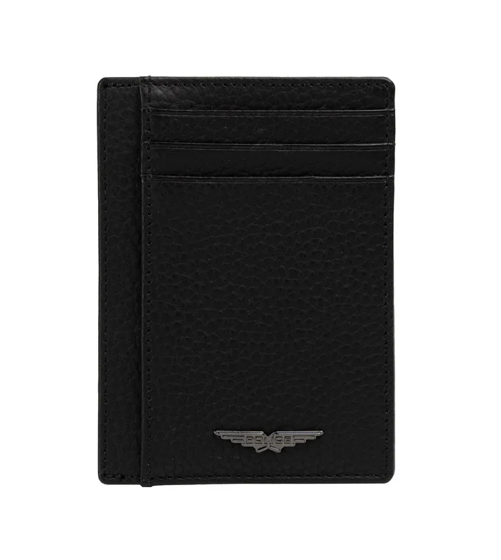 بوليس Police Men's Vertical Leather Card Holder - Marcus - Black