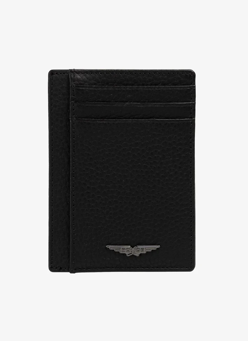 بوليس Police Men's Vertical Leather Card Holder - Marcus - Black