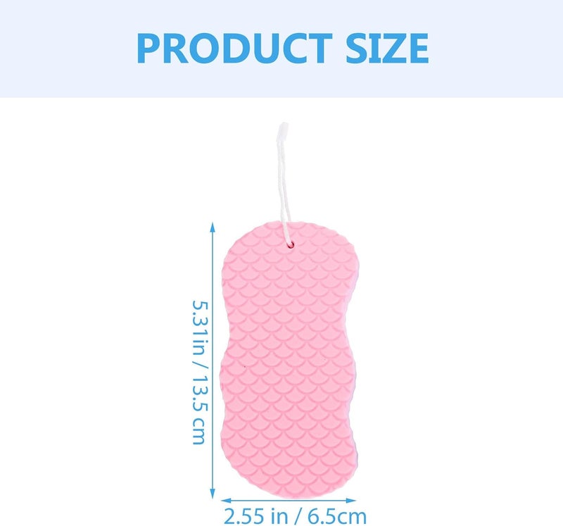 Outanaya 2pcs Bathing Sponges Soft Scrubber for Newborns, Gentle Back and Body Wash Sponge Set in Blue and Pink for Sensitive Skin Bathing - Image 2