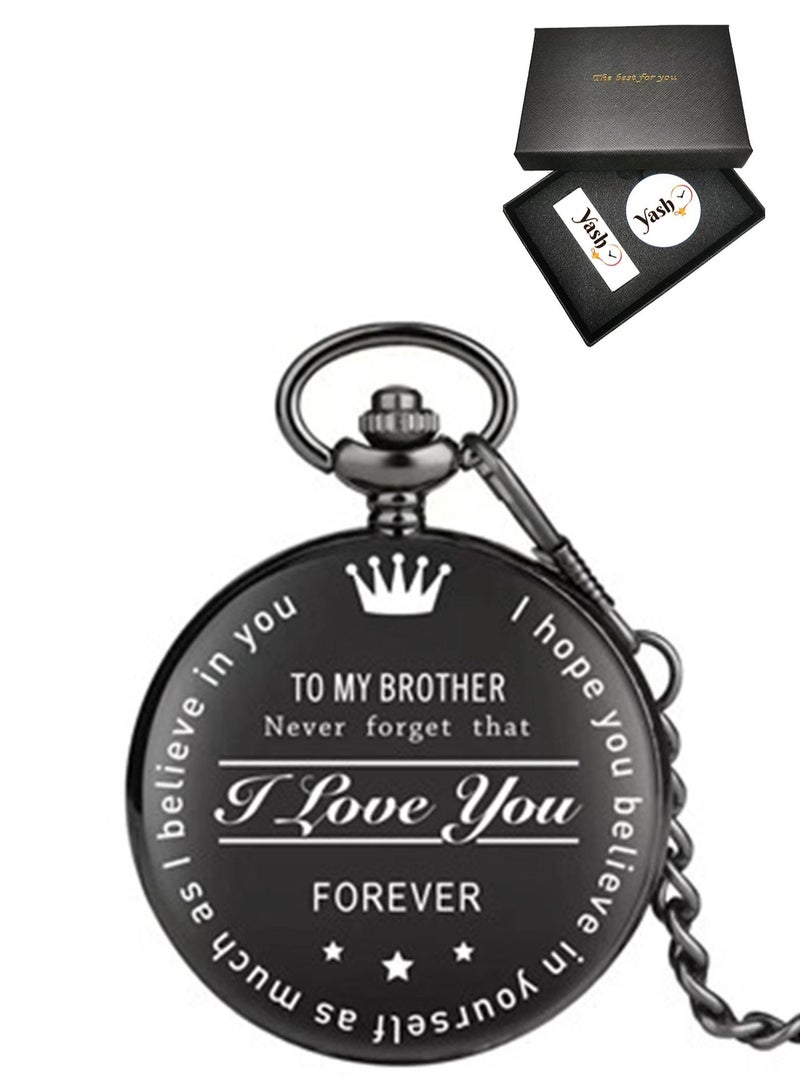 YASH Yash Fascinating I love You Brother Watch for Men Timeless Retro Quartz Pocket Gift - Image 1
