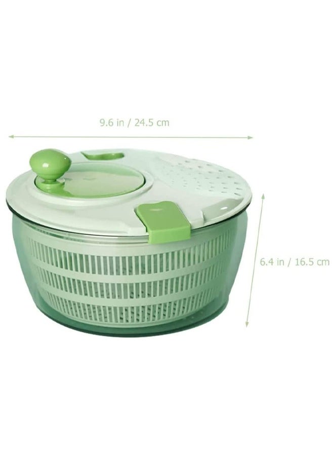 DUNISO 4L Salad Spinner,Hand Cranked Fruits and Vegetables Drain Dryer, Salad Washer，with Secure Lid Lock & Rotary Handle, Easy to Clean，Green  - Image 4