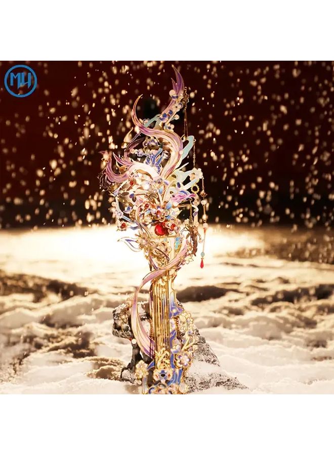 زهرة الظل ثلاثية الأبعاد لغز معدني اصنعه بنفسك إكسسوار هانفو هدية يدوية للصديقة - Image 1