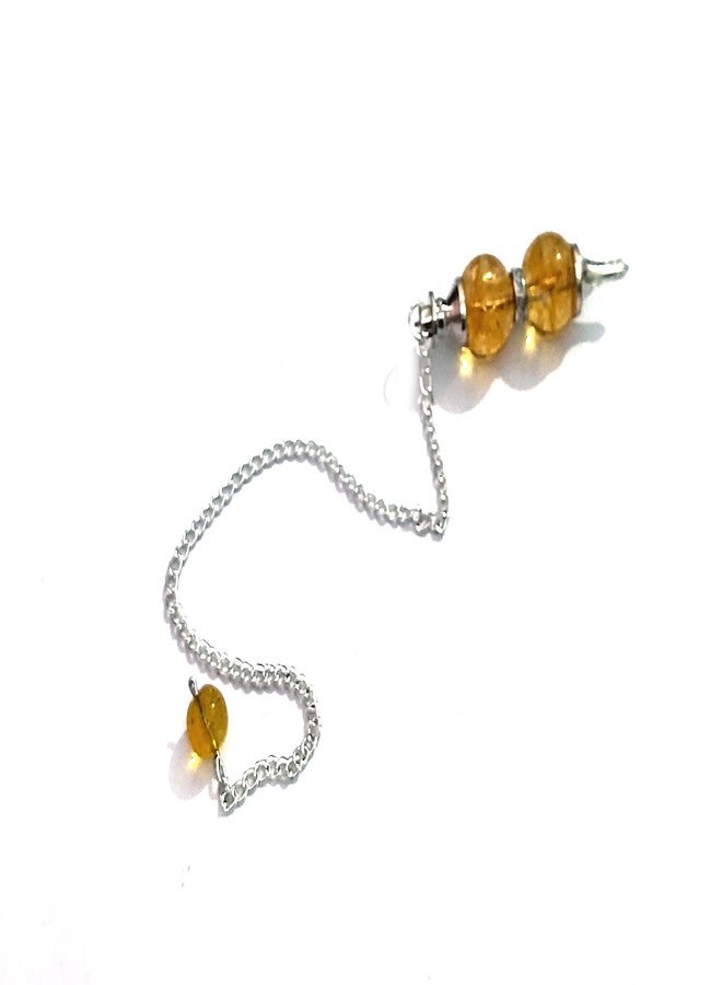 ASTROGHAR Astorghar Natural Citrine Double Ball Crystal Pendulum Dowser for Reiki and Chakra Healing - Image 1