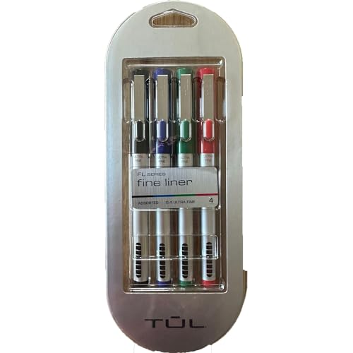 TUL® Fine Liner Felt-Tip Pens, Ultra-Fine, 0.4 mm, Silver Barrel, Assorted Ink Colors, Pack Of 4 Pens - Image 4