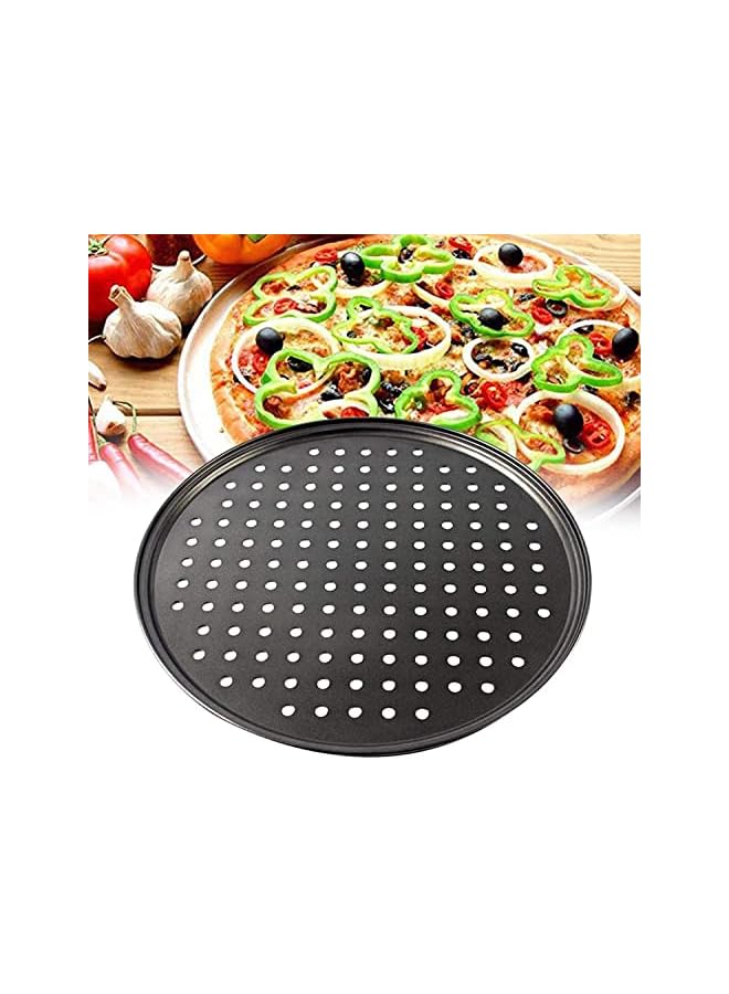 PROMASS Pans with Holes 12 inch Perfect Results Premium 2 Pack Non-Stick Bakeware Pizza Crisper Pan with Pizza Cutter for Home Kitchen - Image 2