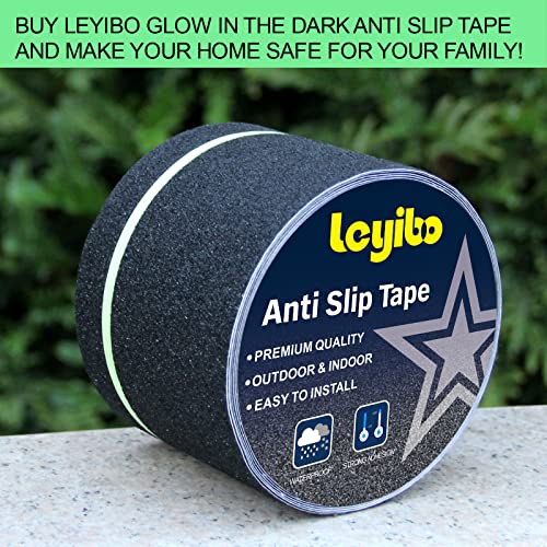 Leyibo Anti Slip Tape with Glow in Dark Stripe for Stairs, 4”x35ft, Grip Tape for Stairs Steps with Roller for Outdoor/Indoor, Waterproof Non Slip Strips for Stair Treads, High Traction, Easy Install - Image 3