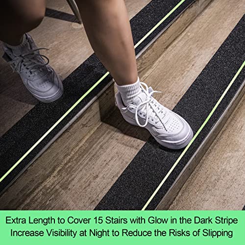 Leyibo Anti Slip Tape with Glow in Dark Stripe for Stairs, 4”x35ft, Grip Tape for Stairs Steps with Roller for Outdoor/Indoor, Waterproof Non Slip Strips for Stair Treads, High Traction, Easy Install - Image 4